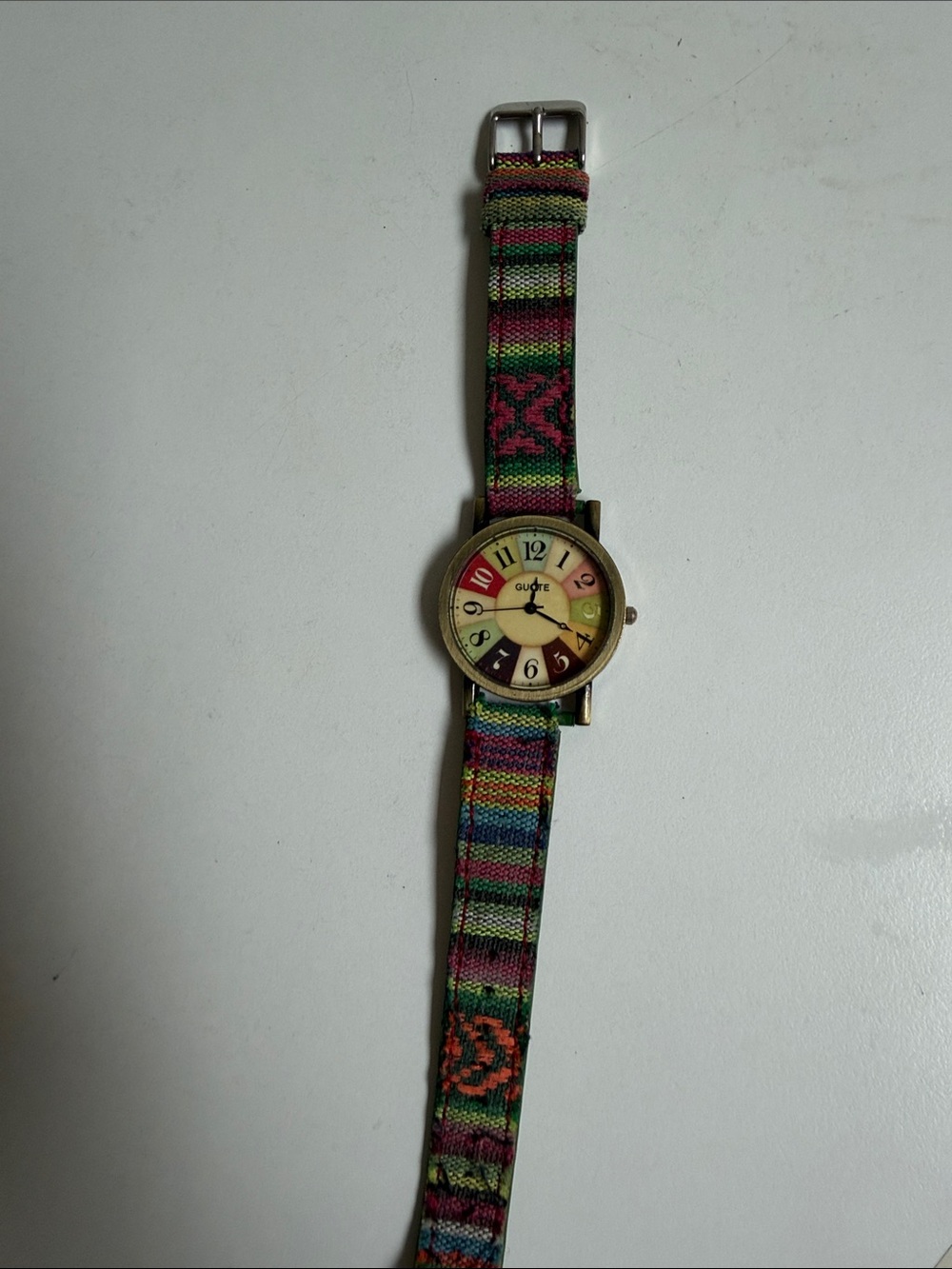 boho hippie style Multicolor Woven Strap Women's Watch needs battery